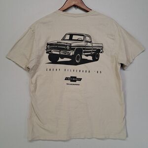 Chemistry Chevrolet Silverado 85 Beige Mens Large T Shirt Truck Chevy Bow Tie
